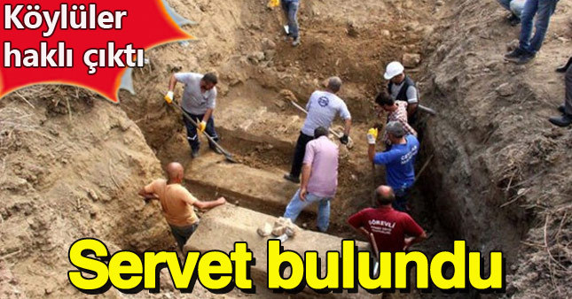 Su kaçağı kazısından servet çıktı