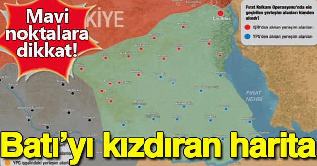 Suriye sınırında Batı'yı kızdıran harita