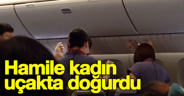 Suriyeli kadın uçakta doğurdu