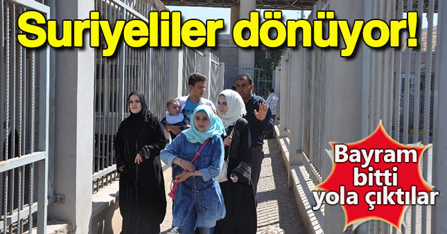 Suriyeliler Türkiye'ye dönüyor
