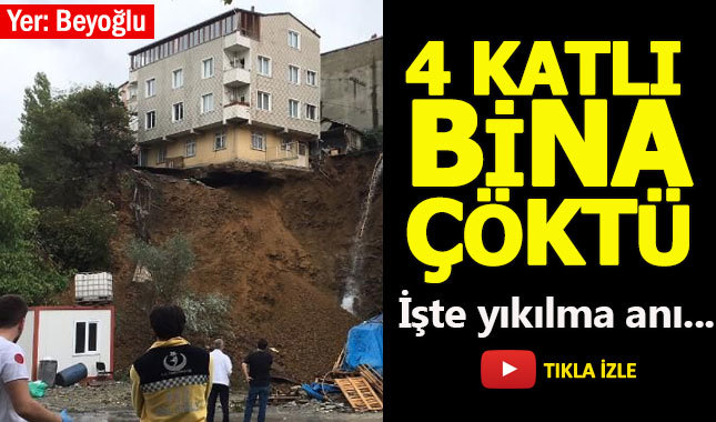 Sütlüce'de toprak kayması! 4 katlı bina çöktü