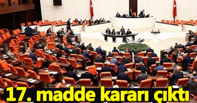 TBMM'de 17. madde kabul edildi