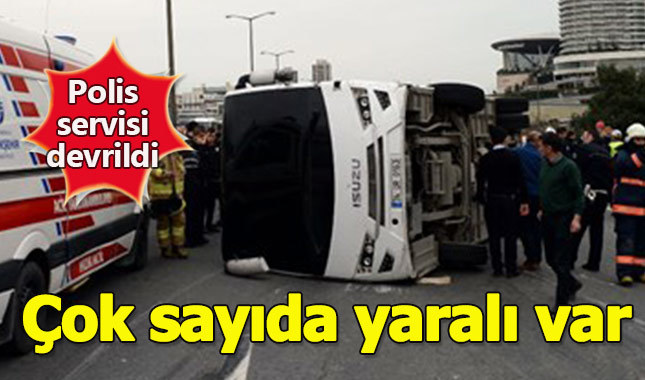TEM'de polis otosu devrildi, çok sayıda yaralı var