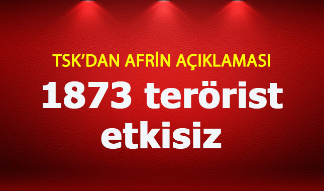 TSK Afrin harekatında bilançoyu açıkladı