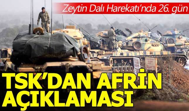 TSK'dan Afrin açıklaması
