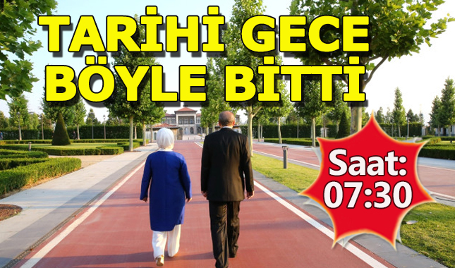 Tarihi gece sonunda Erdoğan ve eşi konutlarına böyle gitti