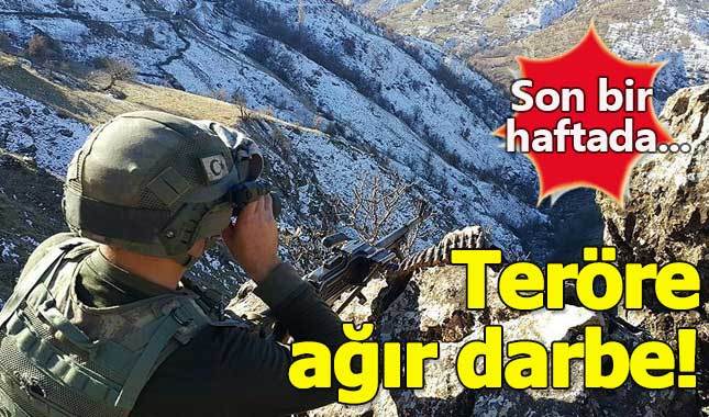 Teröristlere son bir haftada ağır darbe!
