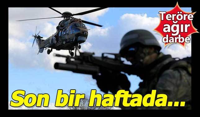 Teröristlere son bir haftada yüzlerce operasyon!