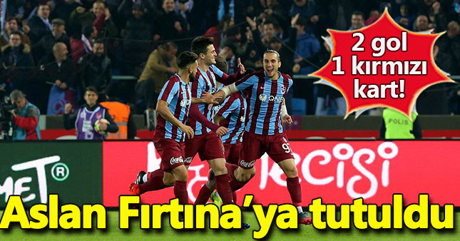 Trabzonspor 2 - 0 Galatasaray maç özeti golleri kırmızı kart