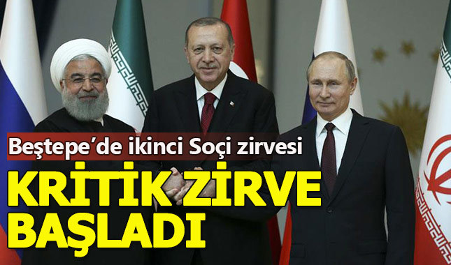 Türkiye-Rusya-İran zirvesi Beştepe'de başladı
