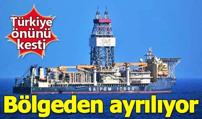 Türkiye'nin engellediği İtalyan sondaj gemisi Doğu Akdeniz'i terk ediyor