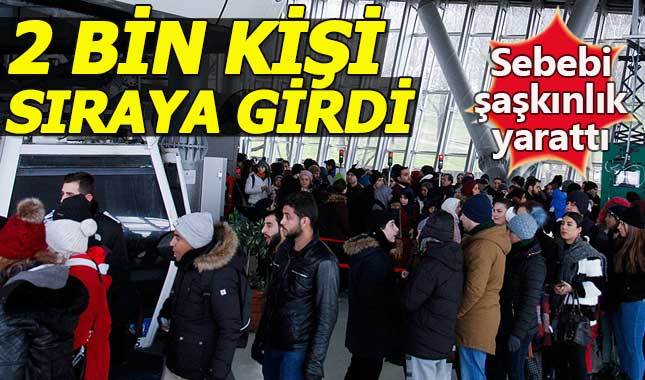 Uludağ'da 2 kilometrelik teleferik kuyruğu oluştu