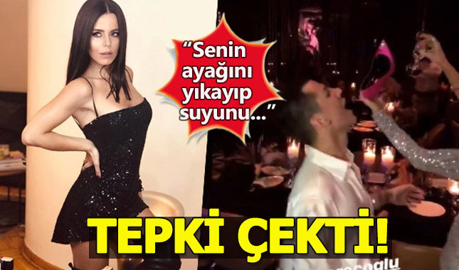 Ünlü ismin ayakkabısından içki içti