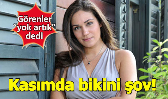 Ünlü oyuncu kasımda denize girdi! Bikinili poz verdi!