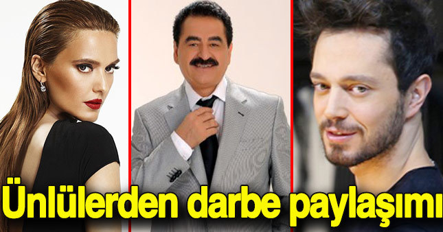 Ünlülerden "darbe" paylaşımları