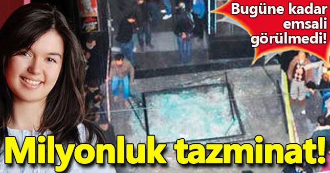 Üzerine 250 kiloluk cam düşen genç kıza rekor tazminat
