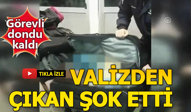 Valizden çıkan şey güvenlik görevlisini şaşkına çevirdi!