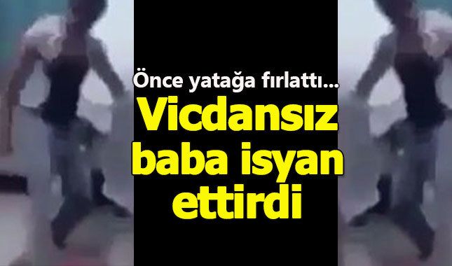 Vicdansız babanın oğlunu dövdüğü video tepki çekti