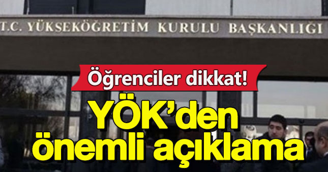 YÖK'ten vakıf öğrencileri açıklaması