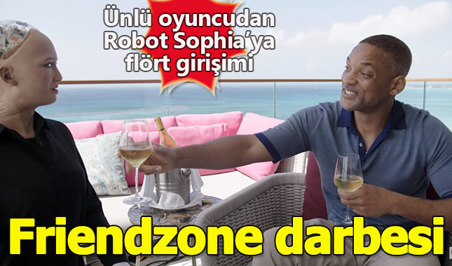 Yapat zeka Robot Sophia ile flörtleşen Will Smith neye uğradığını şaşırdı