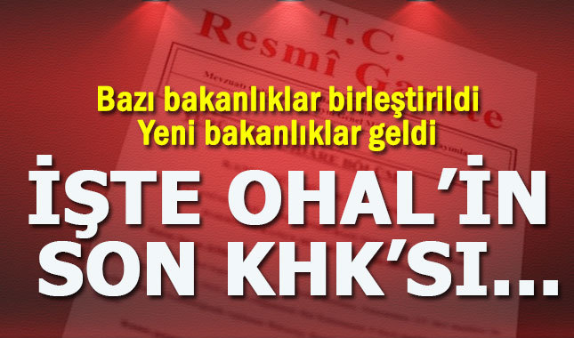 Yeni uyum kararnamesi yayımlandı - Yeni kurulan bakanlıklar neler?