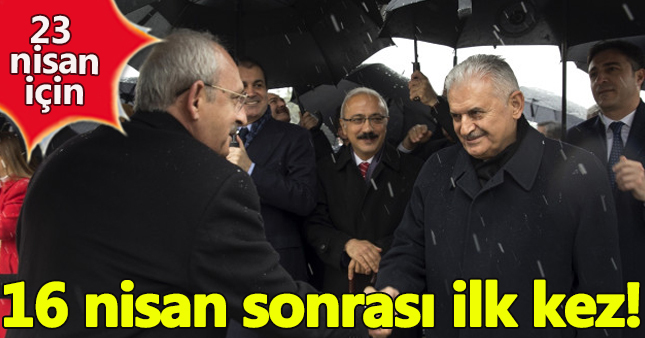 Yıldırım ile Kılıçdaroğlu 23 nisan için Anıtkabirde yan yana