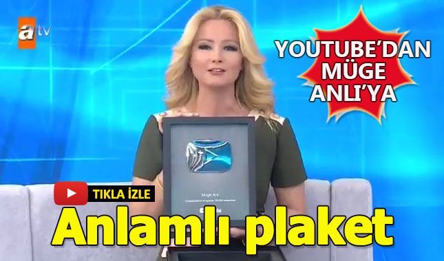 Youtube CEOS'su Müge Anlı'ya plaket gönderdi