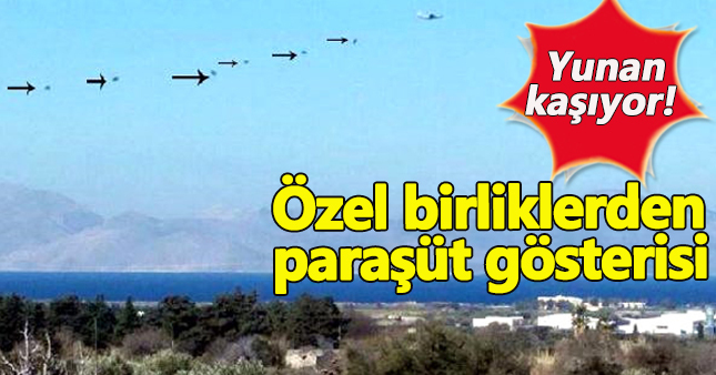 Yunan askerlerinden paraşütlü gövde gösterisi!