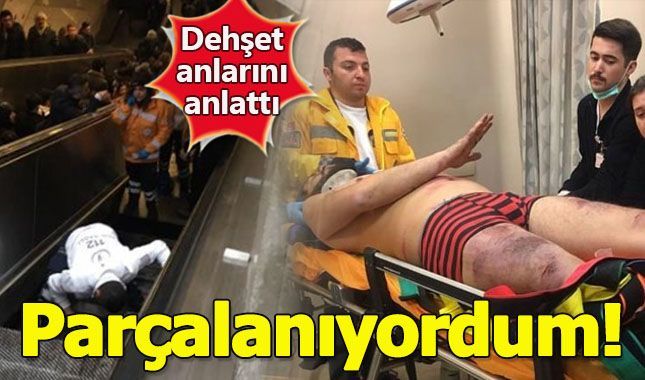 Yürüyen merdivenin içine düştüğü anları anlattı!
