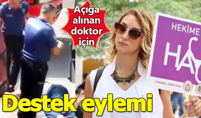 Yusuf Topal dedenin olayında açığa alınan doktor için destek eylemi