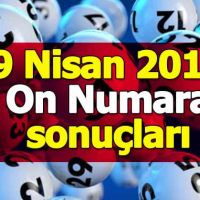 On Numara çekiliş sonuçları 9 Nisan 2018 - Milli Piyango İdaresi