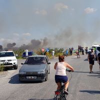 Balıkesir'de sazlık alanda yangın