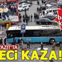 Beyazıt'ta halk otobüsü yayalara çarptı: 3 kişi yaralı