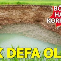 Buğday tarlasında obruk oluştu