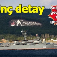 Çanakkale Boğazı'ndan geçen Rus savaş gemisinde ilginç görüntü! Tek tek sıraya dizildiler