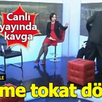 Canlı yayında tekme tokat kavga!