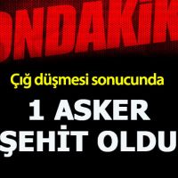 Çığ düşmesi sonucu bir asker şehit oldu