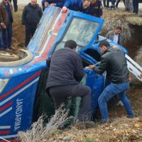 Çorum'da askeri araç devrildi: 3 yaralı
