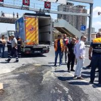 D-100 karayolunda çökme meydana geldi
