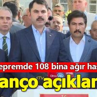 Denizli'de ağır hasarlı bina sayısı 108 olarak açıklandı