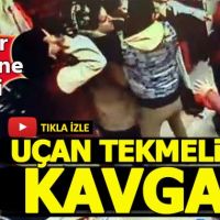 Genç kızlar mağazada tekme tokat kavga etti