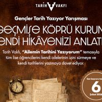 Gençler Tarih Yazıyor projesi başvuruları başladı. Bu yılın teması:Aile Tarihimi Yazıyorum