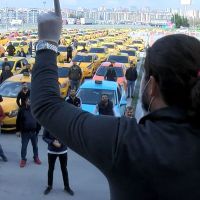 İşleri azalan taksiciler eylem yaptı