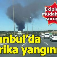 Kağıthane'de korkutan fabrika yangını