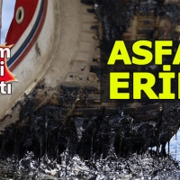 Kırklareli'nde sıcaklık asfaltı eritti