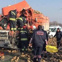 Konya'da sis nedeniyle zincirleme kaza