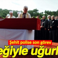 Mardin'deki terör saldırısında şehit olan polis memuru son yolculuğuna uğurlandı