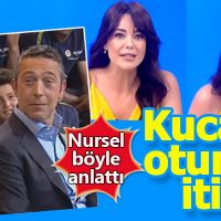Nursel Ergin'in Rıdvan Dilmen'in kucağına oturması
