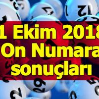 On Numara sonuçları 1 Ekim 2018 - Milli Piyango İdaresi ikramiye tutarları