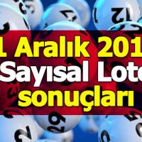 Sayısal Loto sonuçları açıklandı 1 Aralık 2018 - Milli Piyango İdaresi ikramiye tutarı